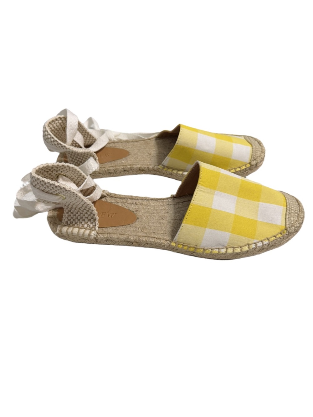 J. Crew Gingham d’Orsay Lace-Up Espadrilles Women’s Size 8.5 - Picture 3 of 8